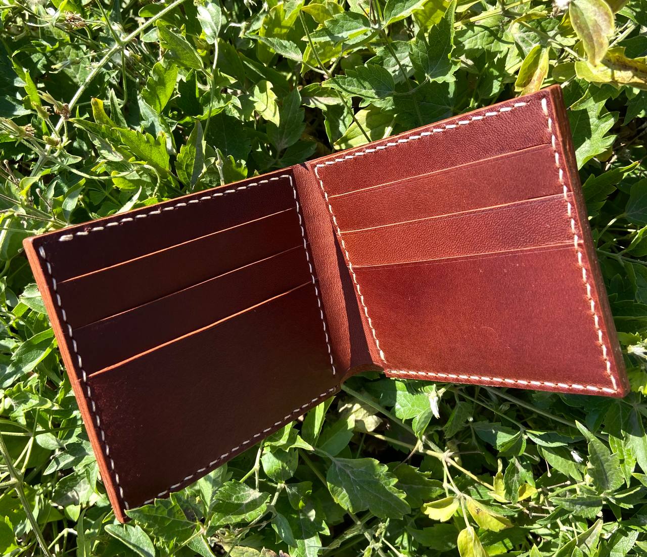 Bifold leather wallet made of Buttero vegetable tanned leather